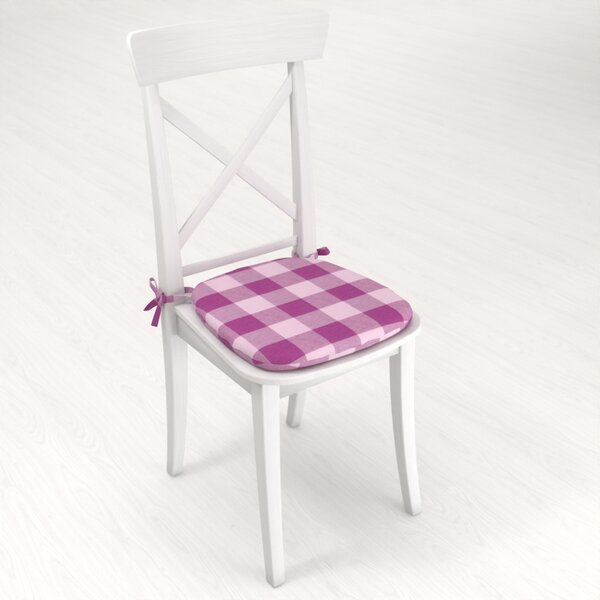 Biante Oblý bavlnený podsedák Olivia OL-021 Fialová kocka veľká - 39x37x3 cm