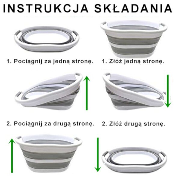 Kôš na bielizeň OVAL COMPACT sivý / biely 25 l