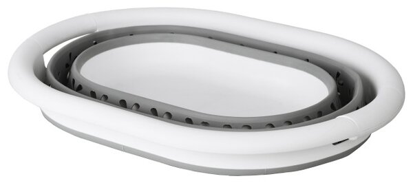 Kôš na bielizeň OVAL COMPACT sivý / biely 25 l