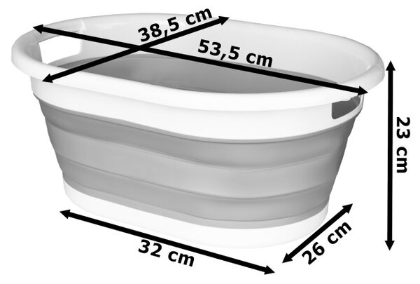 Kôš na bielizeň AIDA COMPACT sivý / biely 25 l