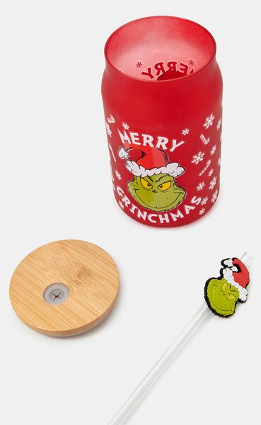 Sinsay - Hrnček s viečkom a slamkou Grinch - viacfarebná