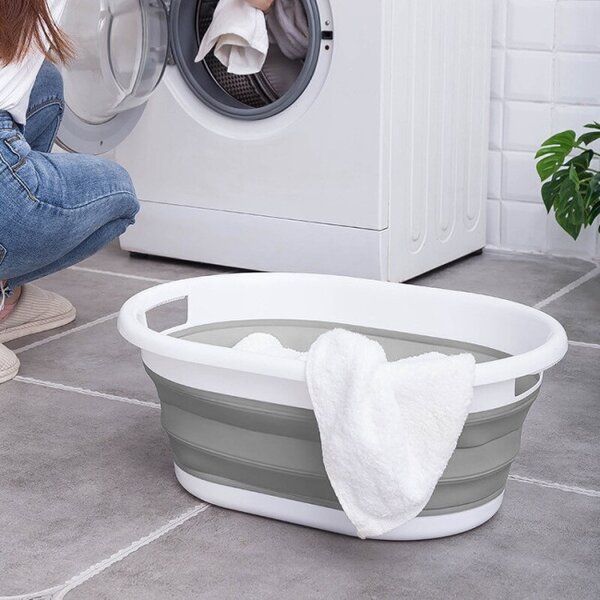 Kôš na bielizeň AIDA COMPACT sivý / biely 25 l