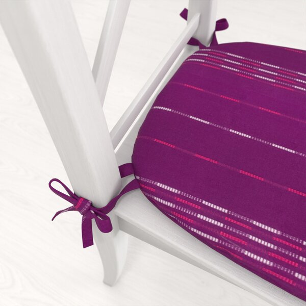 Biante Oblý bavlnený podsedák Olivia OL-002 Pásiky na fialovom - 39x37x3 cm