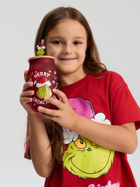 Sinsay - Hrnček s viečkom a slamkou Grinch - viacfarebná