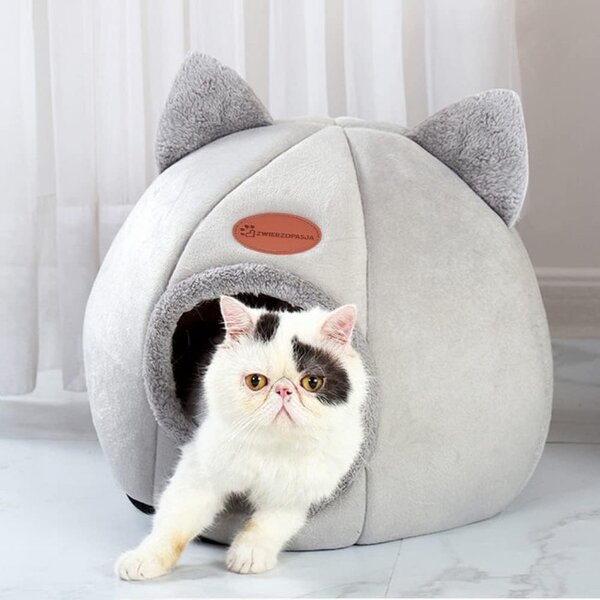 Domček pre mačku AMBER M sivý