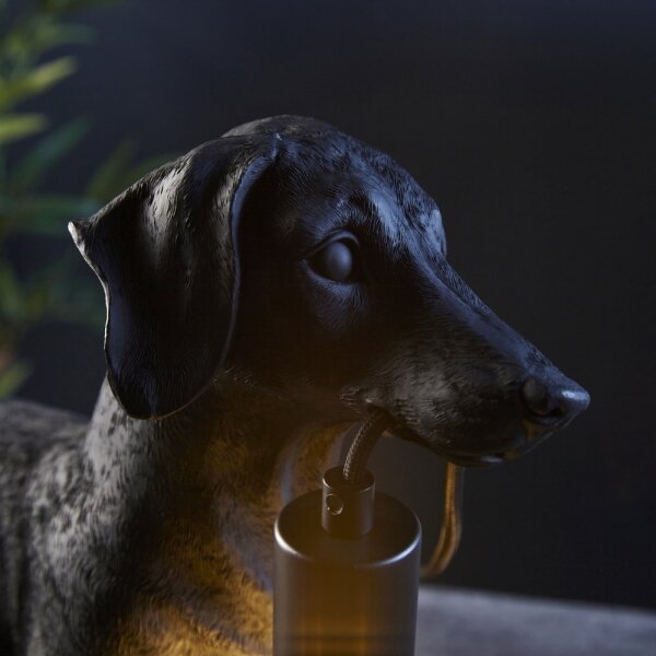 Endon 101188 - Stolná lampa DACHSHUND 1xE27/10W/230V čierna