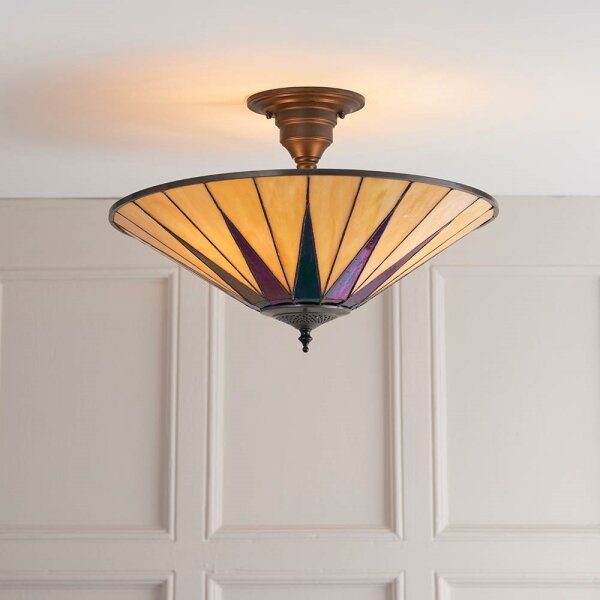 Endon 64043 - Prisadený luster Tiffany DARK STAR 3xE27/60W/230V pr. 49 cm