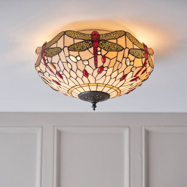 Endon 70723 - Stropné svietidlo Tiffany DRAGONFLY 2xE27/60W/230V pr. 41 cm
