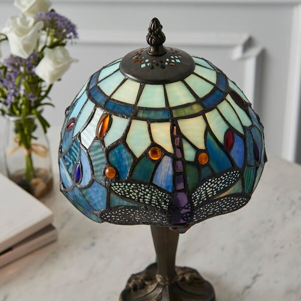 Endon 64088 - Stolná lampa Tiffany DRAGONFLY 1xE14/40W/230V priemer 20 cm