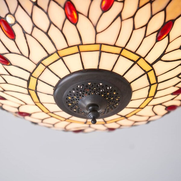 Endon 70723 - Stropné svietidlo Tiffany DRAGONFLY 2xE27/60W/230V pr. 41 cm