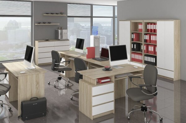 Komoda K140 3D 3SZ CLP sonoma / biela