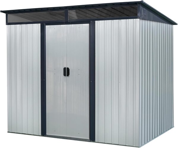 Furnigo Záhradný domček 196x122x180 cm - sivý