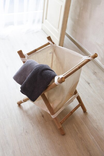 Kôš na bielizeň LAUNDRA, bambus, výška 57 cm, natur