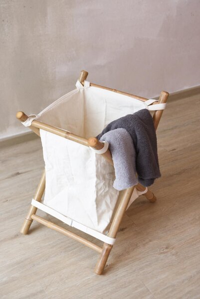 Kôš na bielizeň LAUNDRA, bambus, výška 57 cm, natur