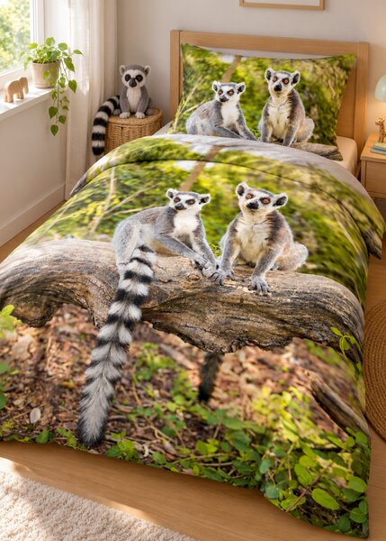 3d obliečky Lemur mikroplyš 140x200 cm