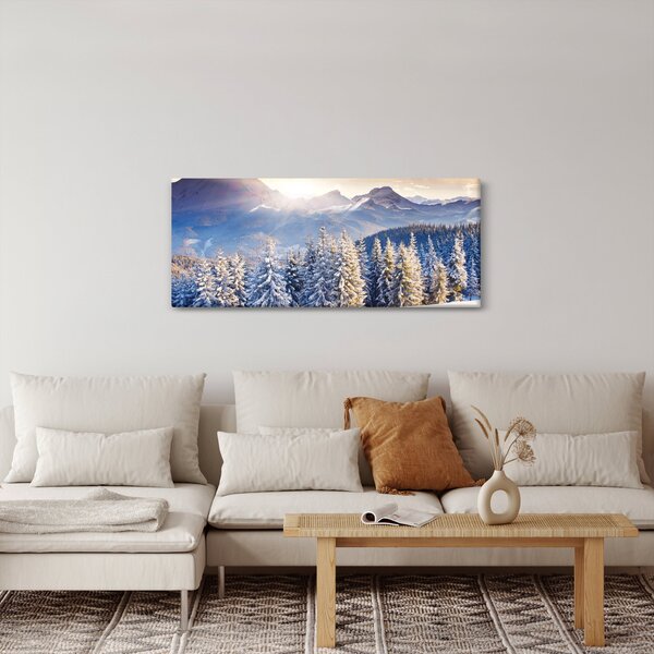 Obraz - Horská krajina v zime (120x50 cm)
