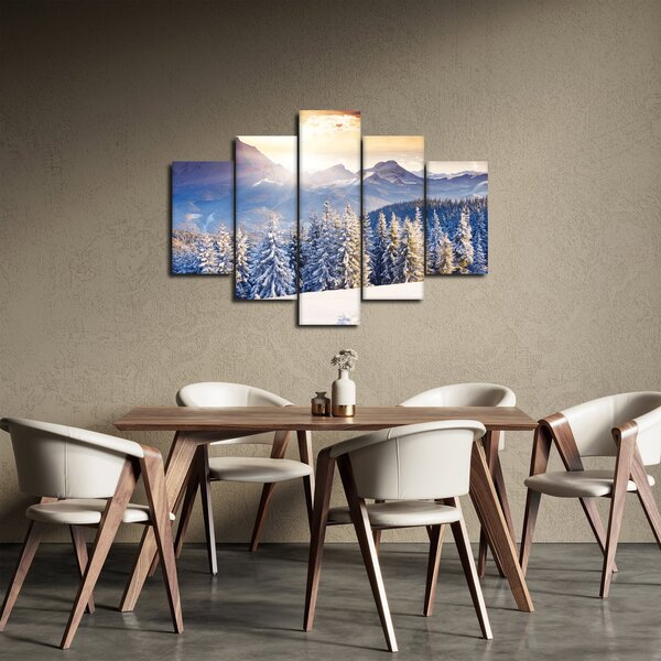 Obraz - Horská krajina v zime (150x105 cm)
