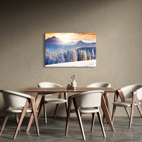 Obraz - Horská krajina v zime (90x60 cm)