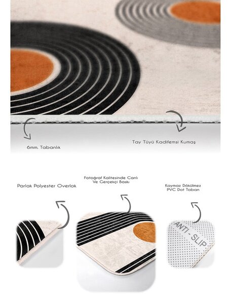 Béžové zamatové kúpeľňové predložky v súprave 2 ks 60x100 cm Dot Arch – Mila Home