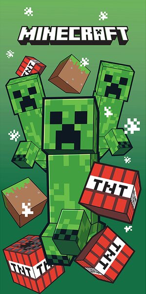 Jerry Fabrics Detská osuška micro MINECRAFT - TNT Creepers 70x140 cm