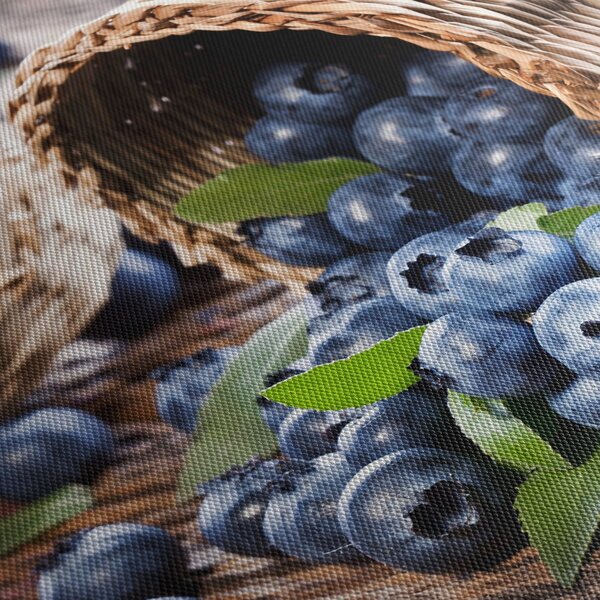 Obraz - Šťavnaté čučoriedky (s hodinami) (90x30 cm)
