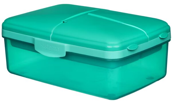 SISTEMA Box na desiatu/obed s priehradkami aj fľaštičkou, 1,5l - mix farieb Farba škatuliek SISTEMA: Ružová