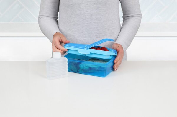 SISTEMA Box na desiatu/obed s priehradkami aj fľaštičkou, 1,5l - mix farieb Farba škatuliek SISTEMA: Ružová