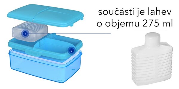 SISTEMA Box na desiatu/obed s priehradkami aj fľaštičkou, 1,5l - mix farieb Farba škatuliek SISTEMA: Ružová