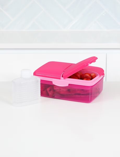 SISTEMA Box na desiatu/obed s priehradkami aj fľaštičkou, 1,5l - mix farieb Farba škatuliek SISTEMA: Ružová
