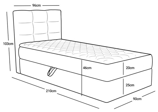 Čalúnená posteľ boxspring FORENA 90x200 cm béžová Matrac: Matrac Bonell pružinový