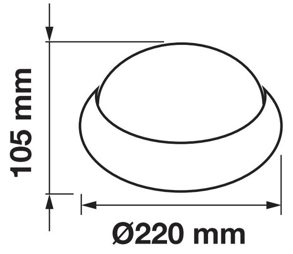 V-TAC LED DOME LIGHT stropné / nástenné svietidlo 12W (840Lm), IP54 Farba svetla: Teplá biela