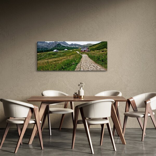 Obraz - Horská krajina s domčekmi (120x50 cm)