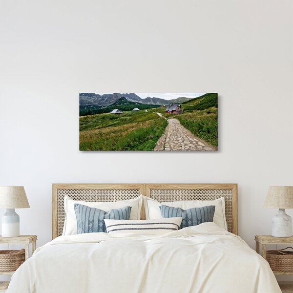 Obraz - Horská krajina s domčekmi (120x50 cm)
