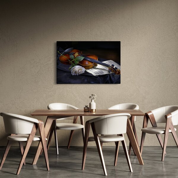 Obraz - Ruže a husle (90x60 cm)