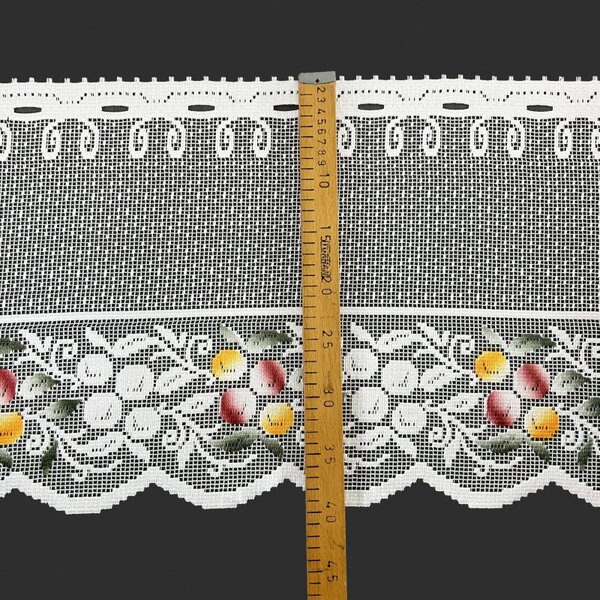 Vitrážová žakárová záclona 6020 - výška 40 cm , metráž