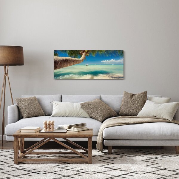 Obraz - Čisté more s palmou (120x50 cm)
