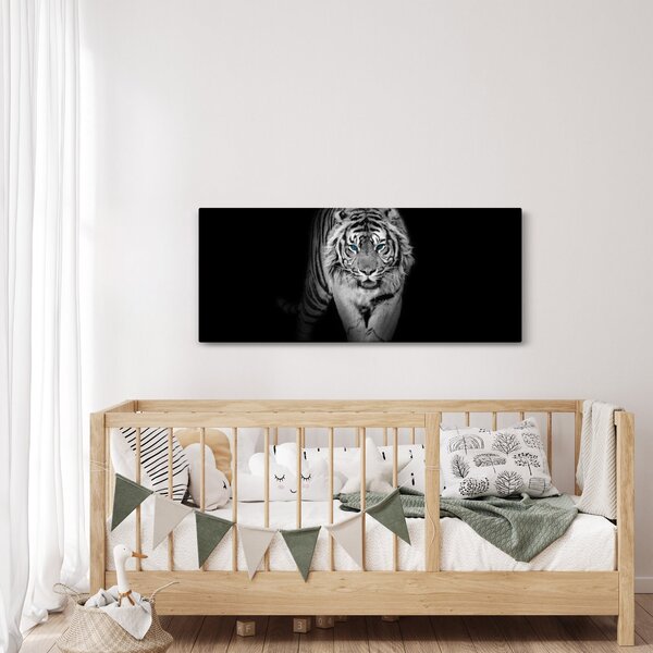 Obraz - Tiger s modrými očami (120x50 cm)