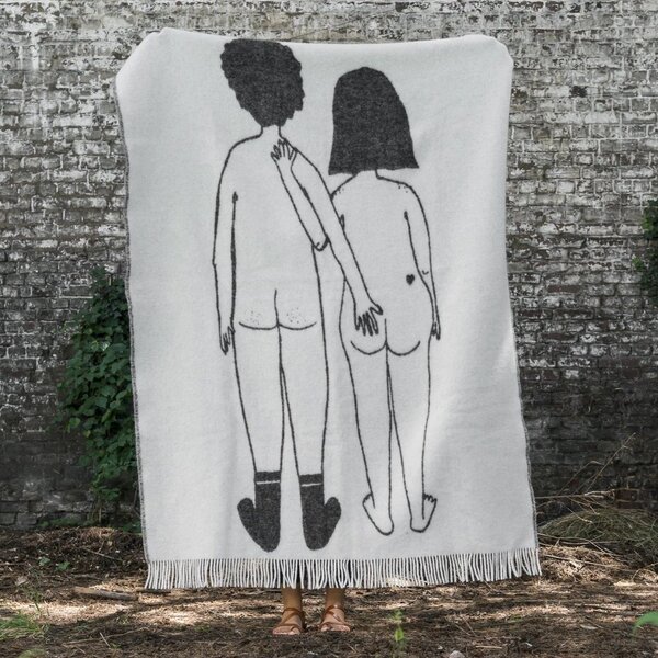 Vlnený prehoz Naked couple back 130 × 170 cm