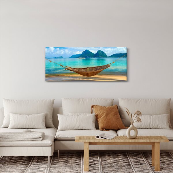 Obraz - Hojdacia sieť na pláži (120x50 cm)