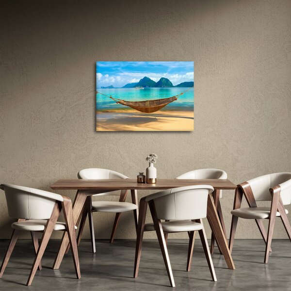 Obraz - Hojdacia sieť na pláži (70x50 cm)
