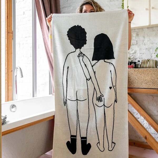 Bavlnená osuška Naked Couple 70 × 140 cm