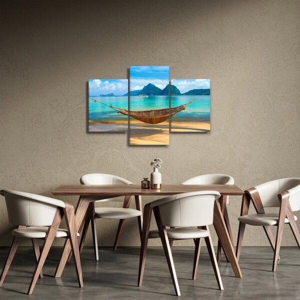 Obraz - Hojdacia sieť na pláži (90x60 cm)