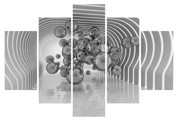 Obraz - Čiernobiele bubliny (150x105 cm)