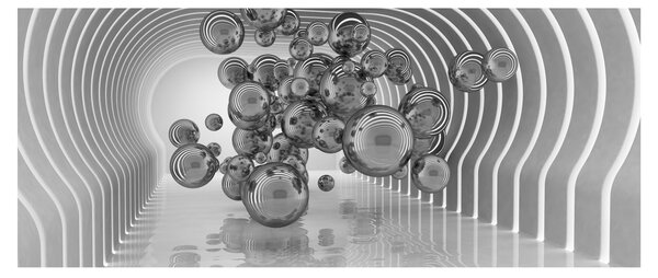 Obraz - Čiernobiele bubliny (120x50 cm)