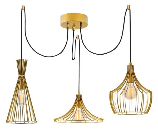 Luster na lanku MEZOPOTAMYA 3xE27/40W/230V pavúk zlatá