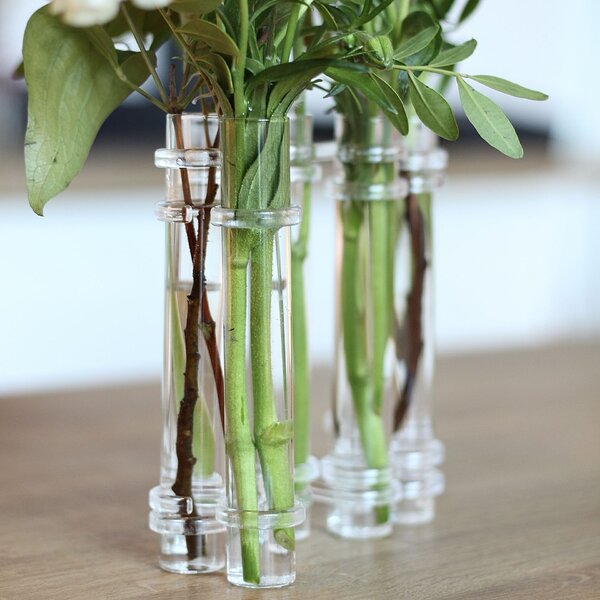 Sklenená váza Flower Flute – set 8 ks
