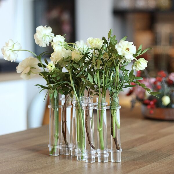 Sklenená váza Flower Flute – set 8 ks