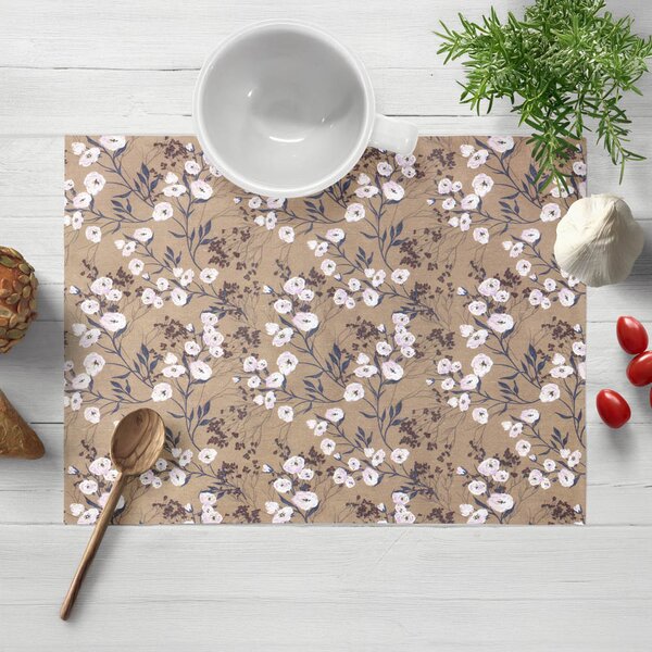 Biante Dekoračné prestieranie na stôl PML-036 Popínavé kvety na hnedom 30x40 cm