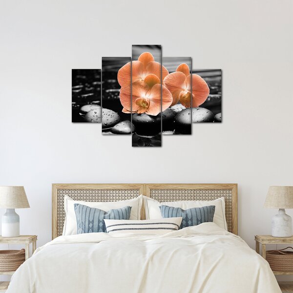 Obraz - Oranžové orchidey (150x105 cm)