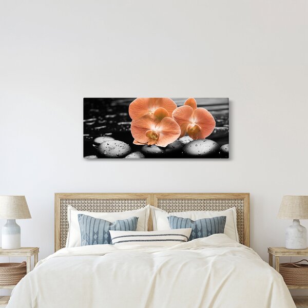 Obraz - Oranžové orchidey (120x50 cm)
